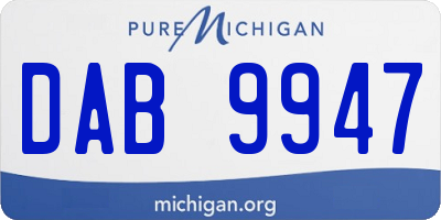 MI license plate DAB9947