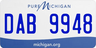 MI license plate DAB9948