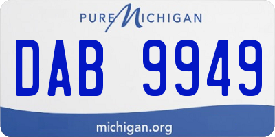 MI license plate DAB9949