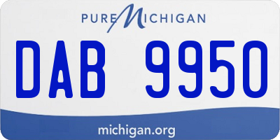 MI license plate DAB9950