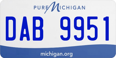 MI license plate DAB9951