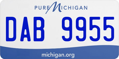 MI license plate DAB9955