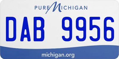 MI license plate DAB9956