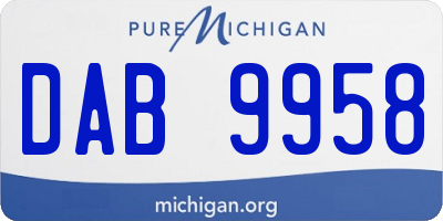 MI license plate DAB9958