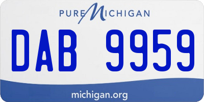MI license plate DAB9959