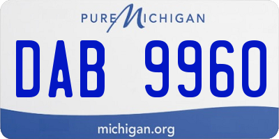 MI license plate DAB9960