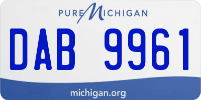 MI license plate DAB9961