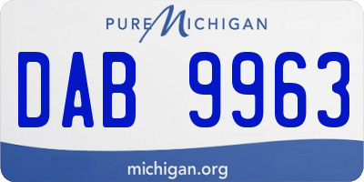 MI license plate DAB9963