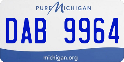MI license plate DAB9964