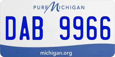 MI license plate DAB9966