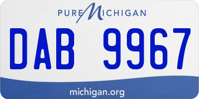 MI license plate DAB9967