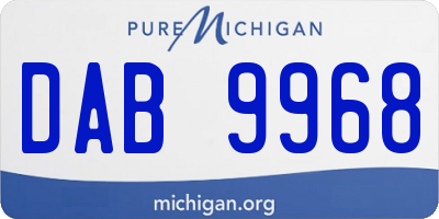 MI license plate DAB9968