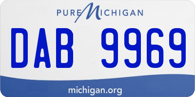 MI license plate DAB9969