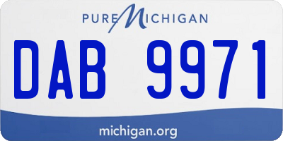 MI license plate DAB9971
