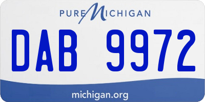 MI license plate DAB9972