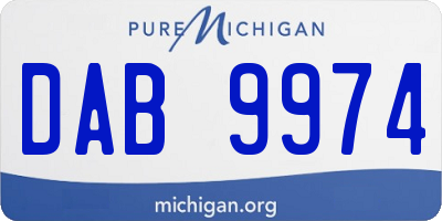 MI license plate DAB9974
