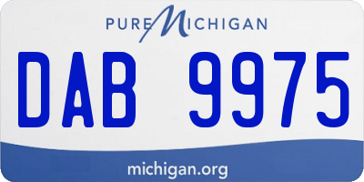 MI license plate DAB9975