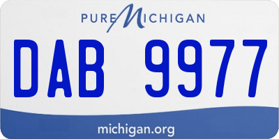 MI license plate DAB9977