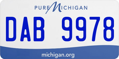 MI license plate DAB9978