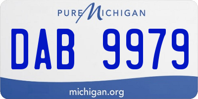 MI license plate DAB9979