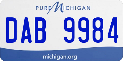 MI license plate DAB9984