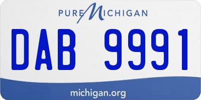 MI license plate DAB9991