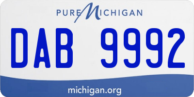 MI license plate DAB9992