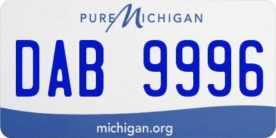 MI license plate DAB9996