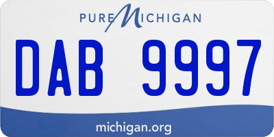 MI license plate DAB9997