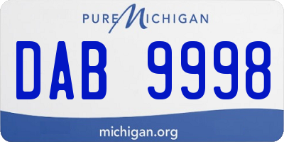 MI license plate DAB9998