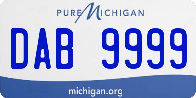 MI license plate DAB9999