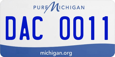 MI license plate DAC0011