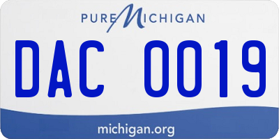 MI license plate DAC0019