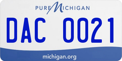 MI license plate DAC0021