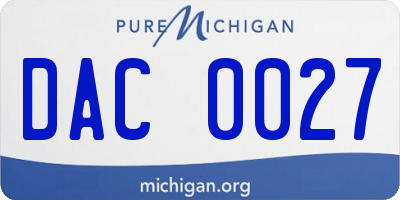MI license plate DAC0027