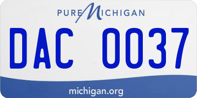 MI license plate DAC0037