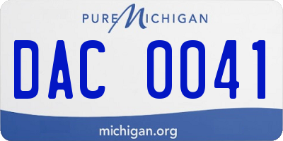 MI license plate DAC0041