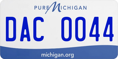 MI license plate DAC0044