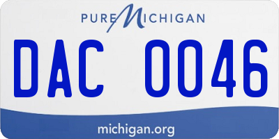 MI license plate DAC0046