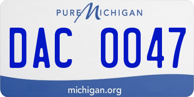 MI license plate DAC0047