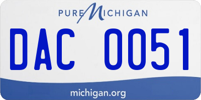 MI license plate DAC0051