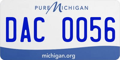 MI license plate DAC0056