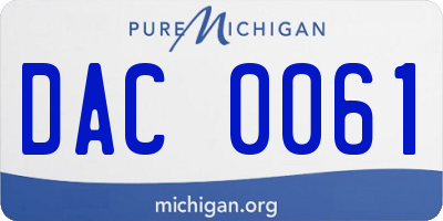 MI license plate DAC0061