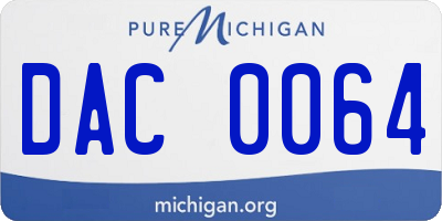 MI license plate DAC0064