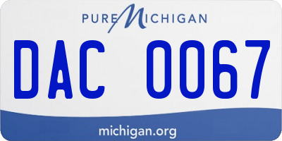 MI license plate DAC0067