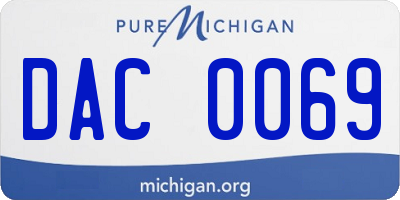 MI license plate DAC0069