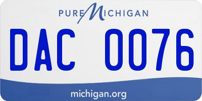 MI license plate DAC0076