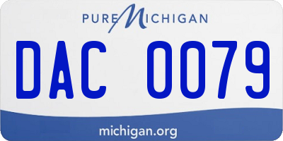 MI license plate DAC0079