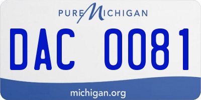 MI license plate DAC0081