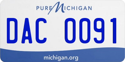 MI license plate DAC0091